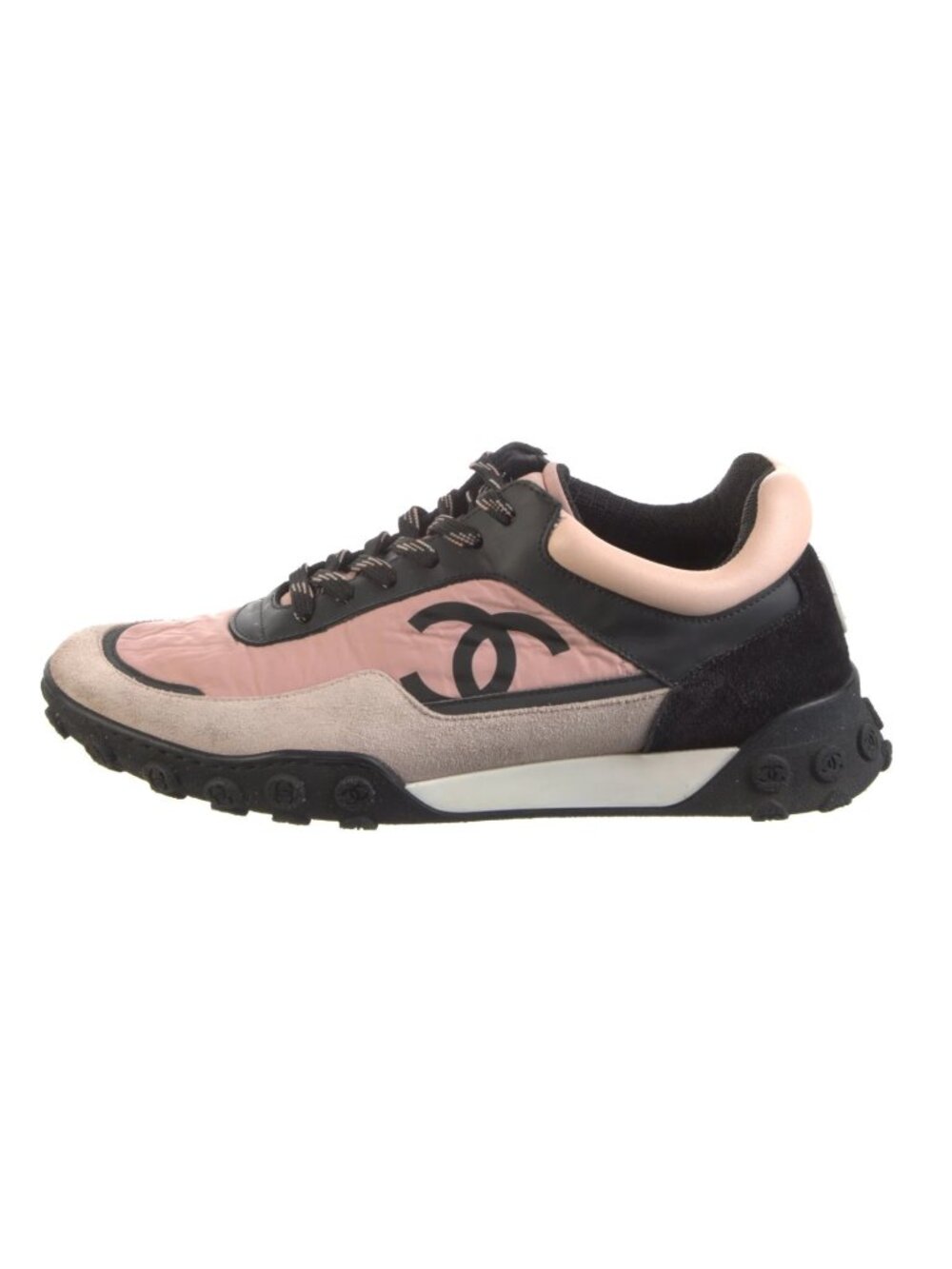 $900 Chanel NEW! pink/black sneakers 9.5/39.5 - Picture 1 of 7